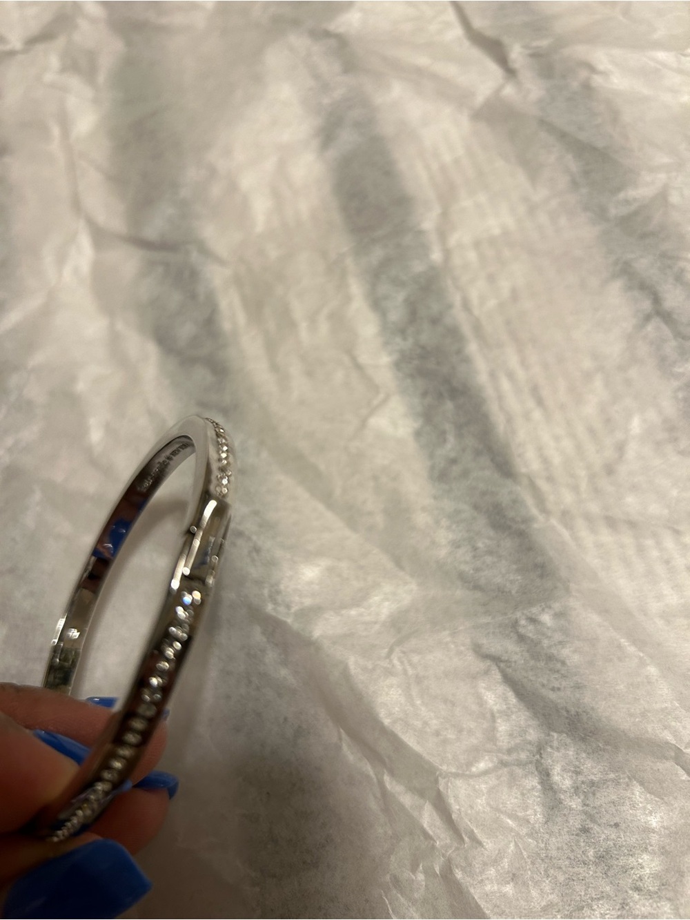 Kate Spade New York Silver Crystal-Accent Bangle Bracelet - Silver - Picture 5 of 5